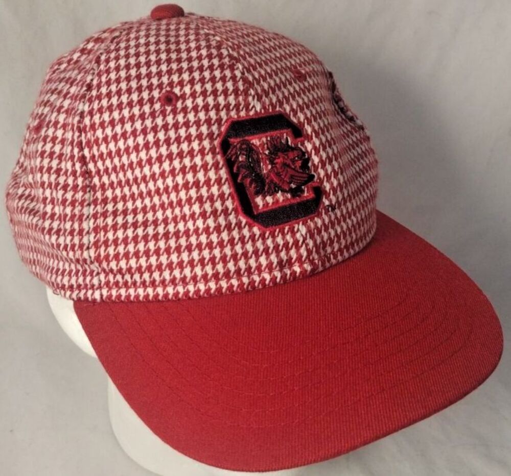 Vintage South Carolina Gamecocks NCAA Houndstooth Strapback Hat/Cap-EXCELLENT!